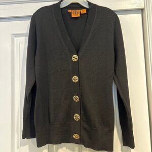 Tory Burch Black Wool Cardigan size S